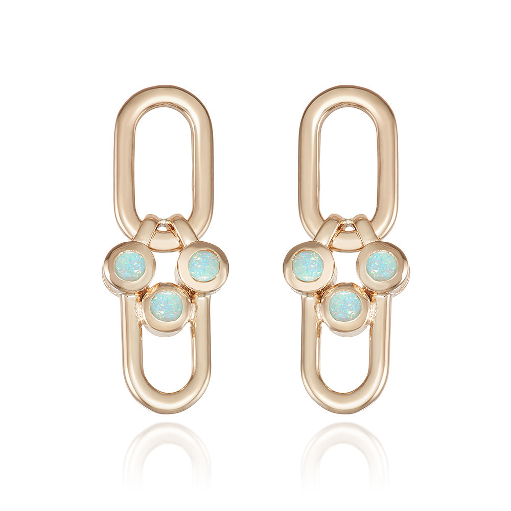 Modern Link Opal earrings