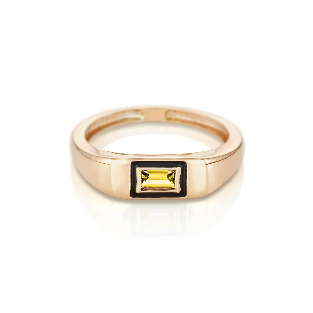 Modernist Birthstone Signet Ring - November | Citrine