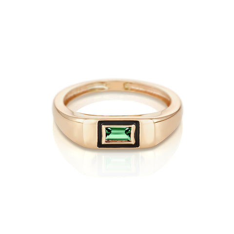 Modernist Signet Ring - Double Baguettes