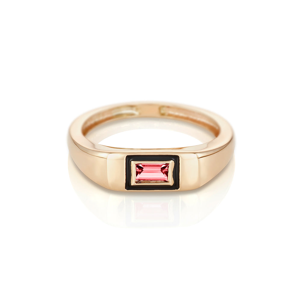 Modernist Birthstone Signet Ring - July | Ruby