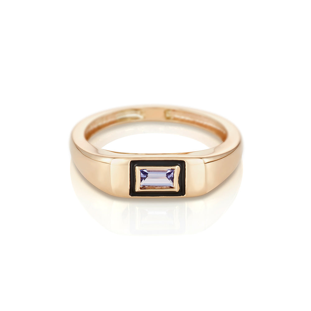 Modernist Birthstone Signet Ring - December | Tanzanite