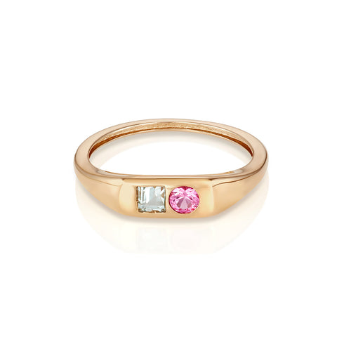 Modernist Signet Ring - Double Baguettes
