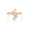 Yours only - Round Diamond and tapered Baguette Ring