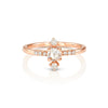Yours only - Round Diamond and tapered Baguette Ring