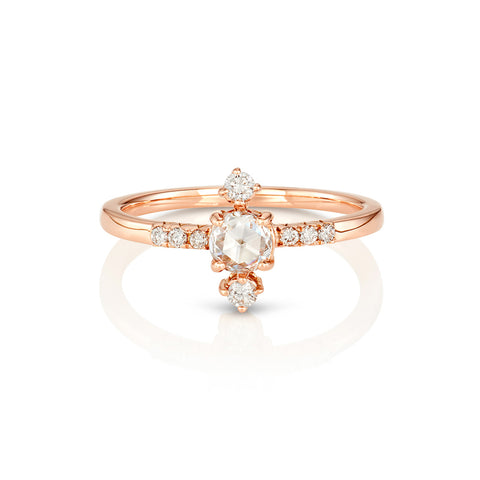 Yours only - Round Diamond and tapered Baguette Ring