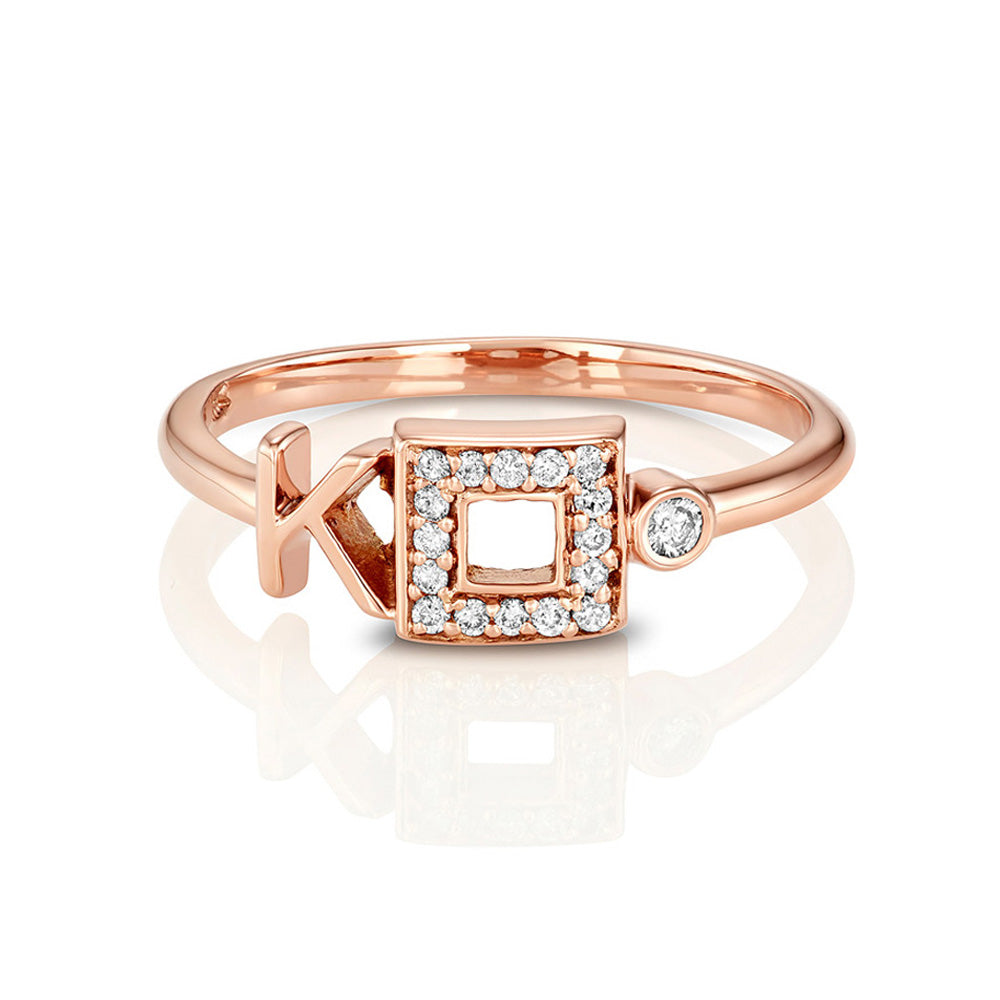 Modernist Initial Ring 'K'