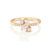 Yours only - Round Diamond and tapered Baguette Ring