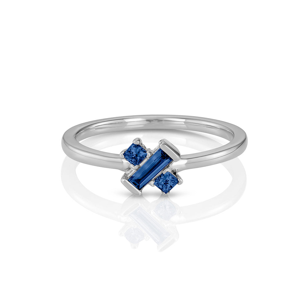 Yours only - "X" Blue Sapphire Ring