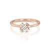 Yours only - Round Diamond and tapered Baguette Ring