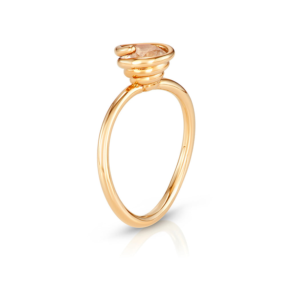White Topaz Scroll Ring
