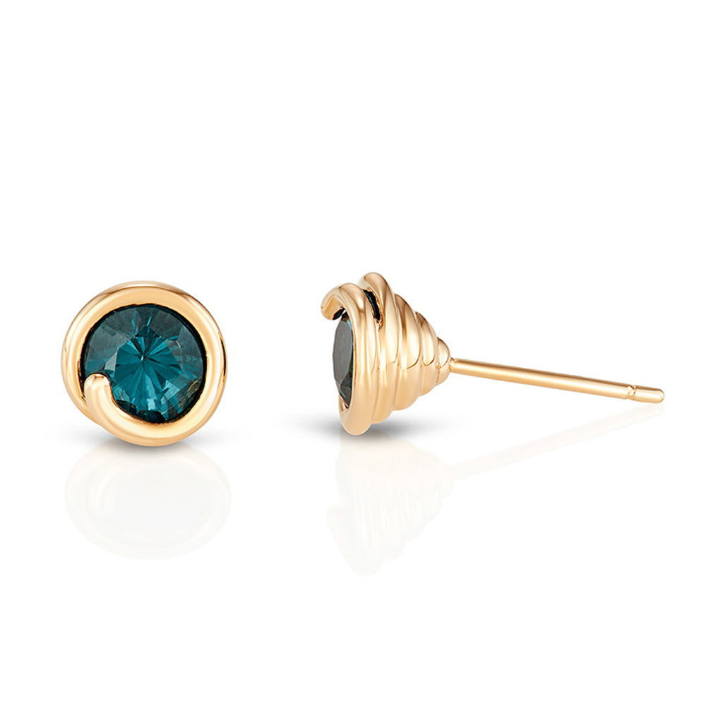 Green Topaz Scroll Earring