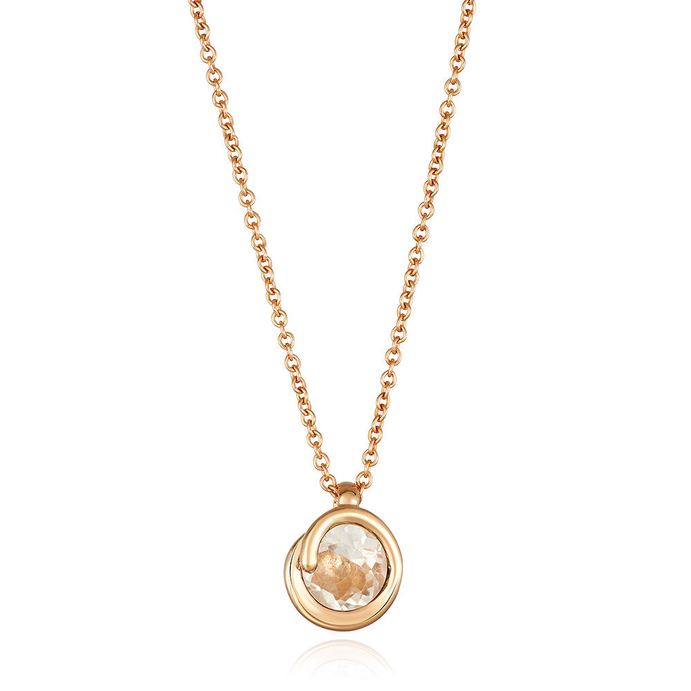 White Topaz Scroll Pendant