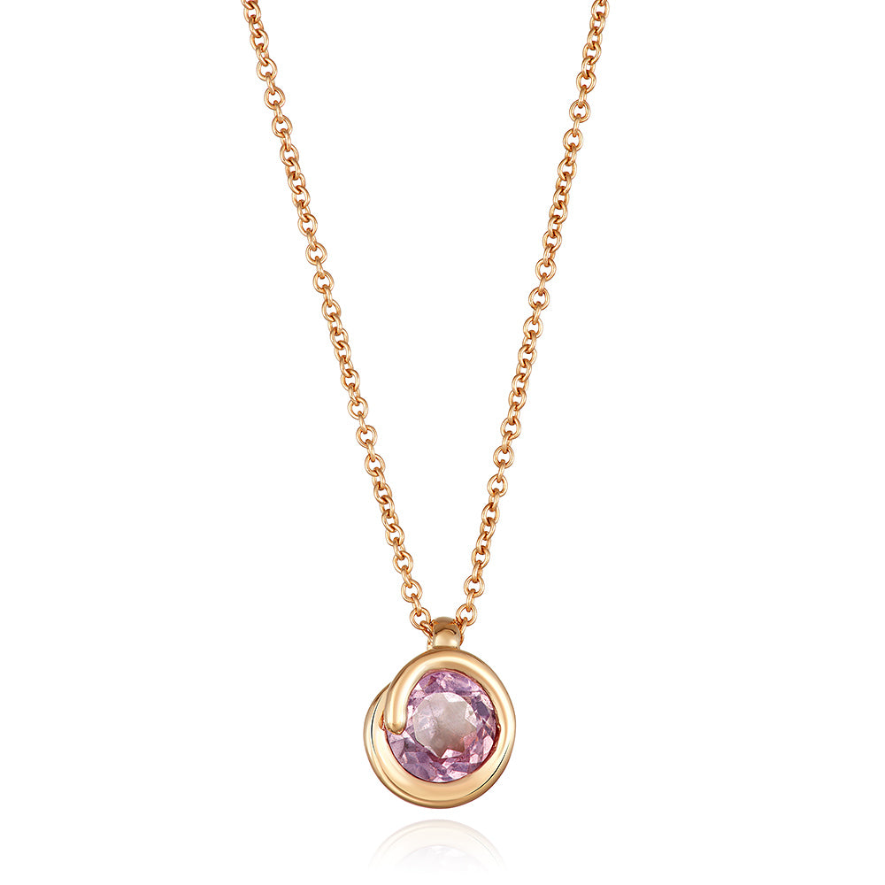 Pink Topaz Scroll Pendant
