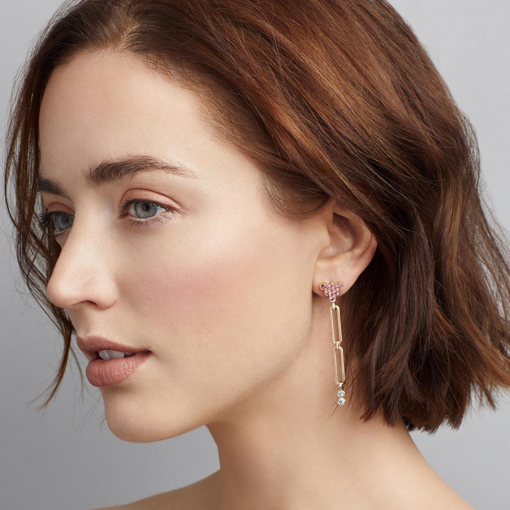 Modern Link Linear earrings