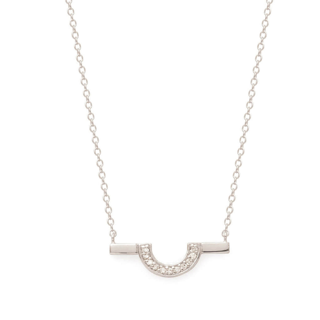 Discrete Diamond Round Pendant