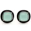 MINI GEO PINK CHALCEDONY BLACK LINE RING