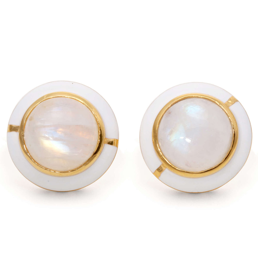 GEO MOONSTONE EARRING