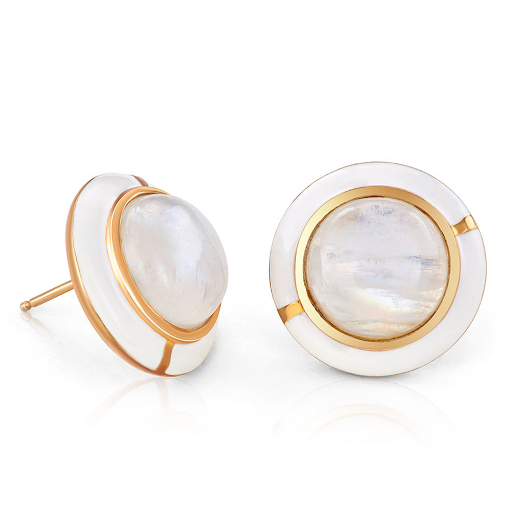 GEO MOONSTONE EARRING