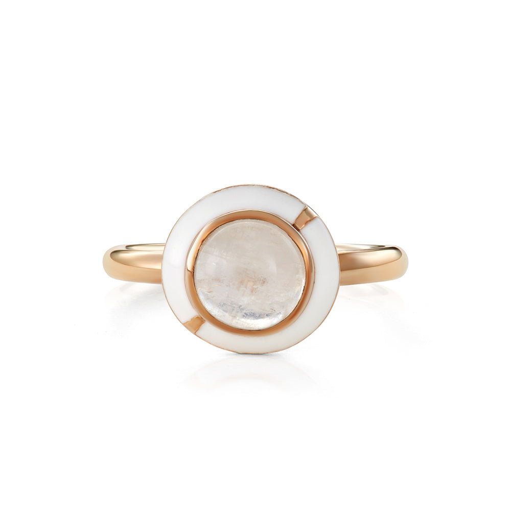MINI GEO MOONSTONE RING