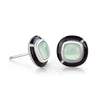 MINI GEO GREEN CHALCEDONY EARRING BLACK