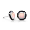 MINI GEO PINK CHALCEDONY EARRING BLACK