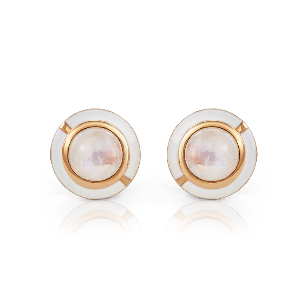 MINI GEO MOONSTONE EARRING