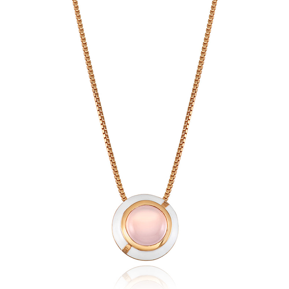 MINI GEO PINK CHALCEDONY PENDANT